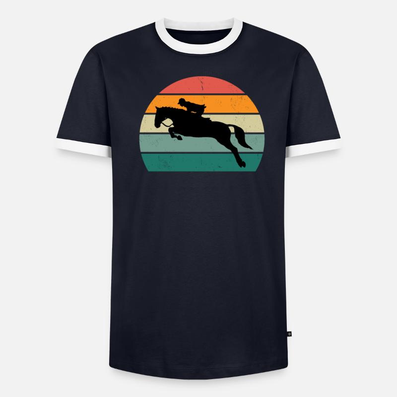 Cavalière cavalière équitation poney écurie T-shirt contrasté Homme