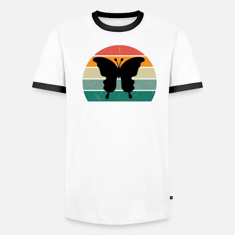 Chenille papillon Chenille Cocoon Mouche Fleur T-shirt contrasté Homme