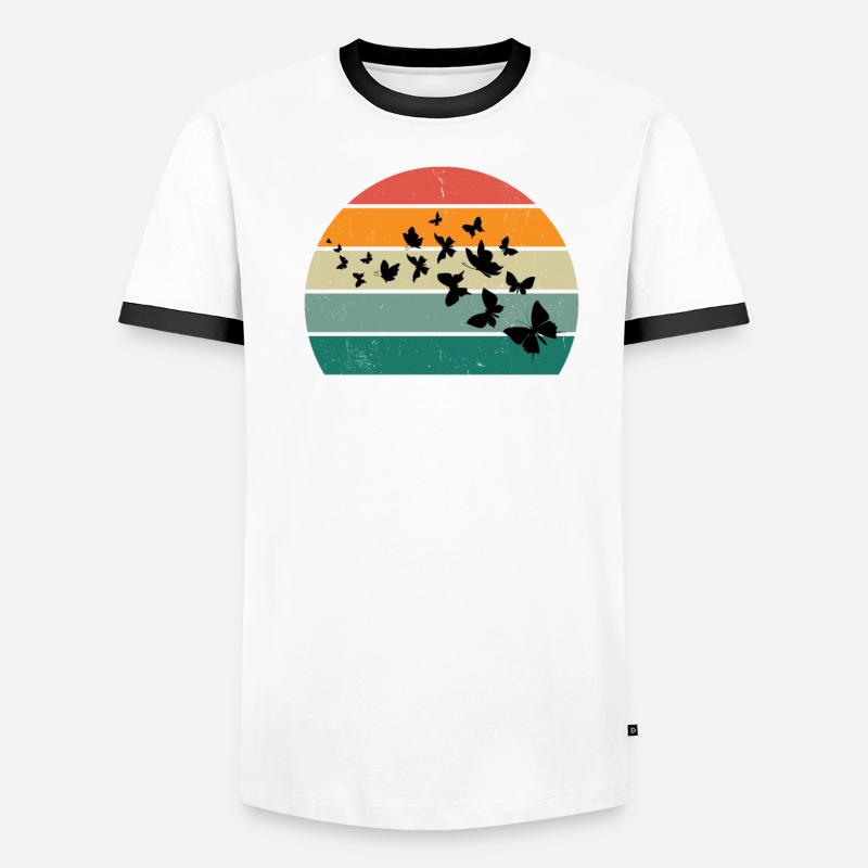 Chenille papillon Chenille Cocoon Mouche Fleur T-shirt contrasté Homme