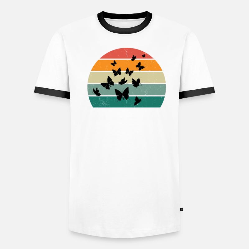Chenille papillon Chenille Cocoon Mouche Fleur T-shirt contrasté Homme