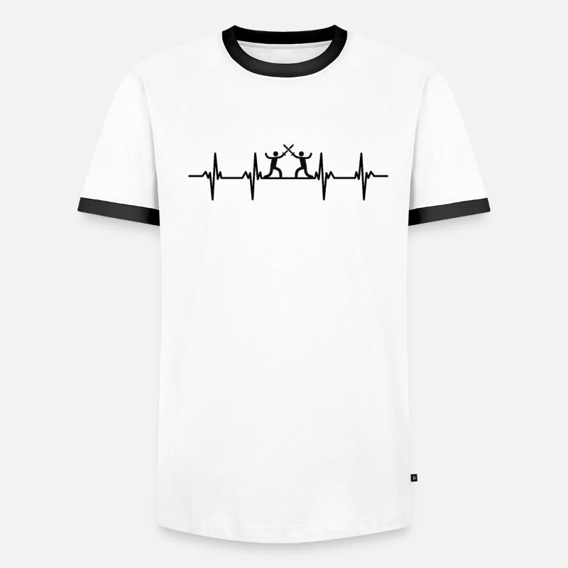 Sword Fighting Sword Blade Lance Sabre Dagger T-shirt contrasté Homme