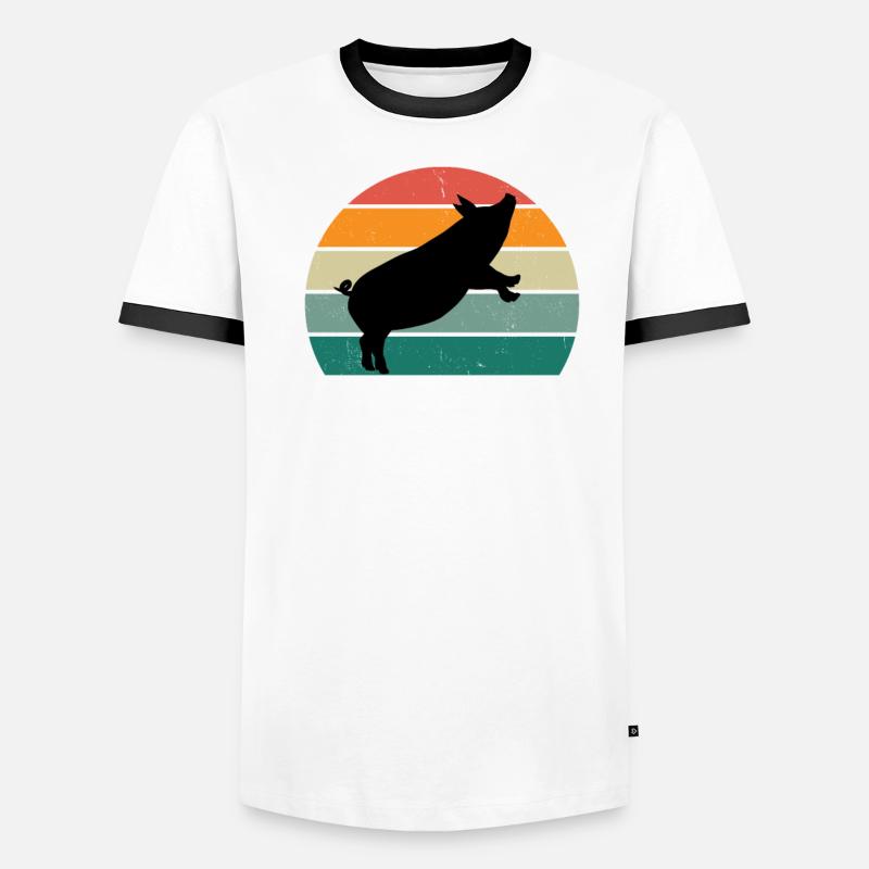pigs sau eber saustall pigsty pig Men's Ringer Shirt