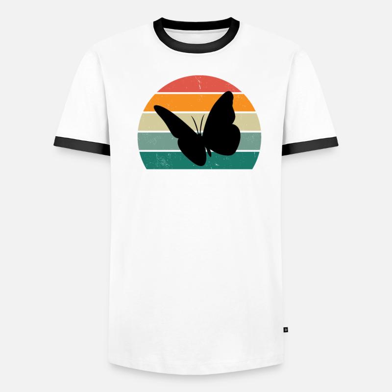 Chenille papillon Chenille Cocoon Mouche Fleur T-shirt contrasté Homme