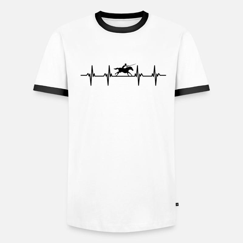 Sword Fighting Sword Blade Lance Sabre Dagger T-shirt contrasté Homme