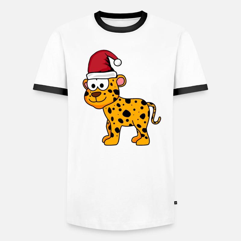 Léopard Comic Christmas T-shirt contrasté Homme