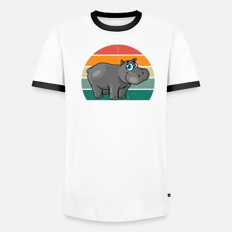 Nilpferd Nil Flusspferd Flusspferde Zwergnilpferd Männer Kontrast-T-Shirt