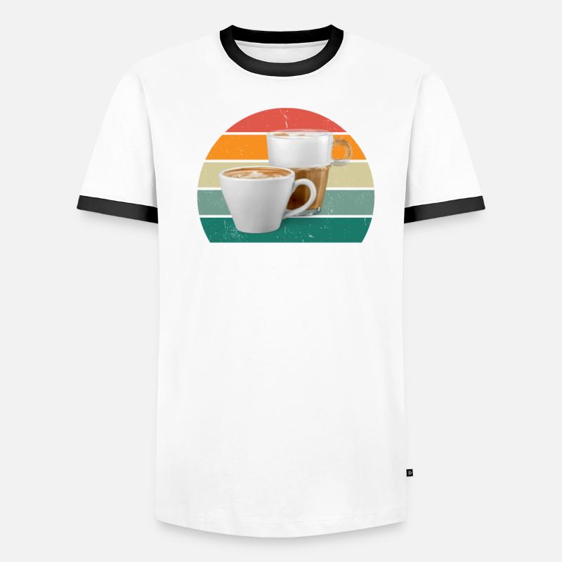 Boisson de machine à café Café café en grains de café T-shirt contrasté Homme