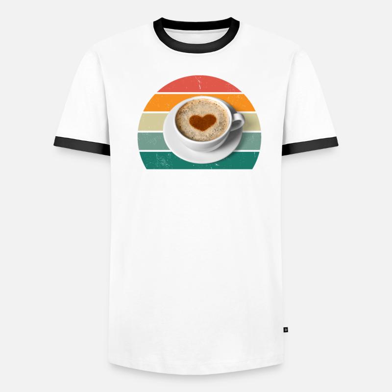 Boisson de machine à café Café café en grains de café T-shirt contrasté Homme