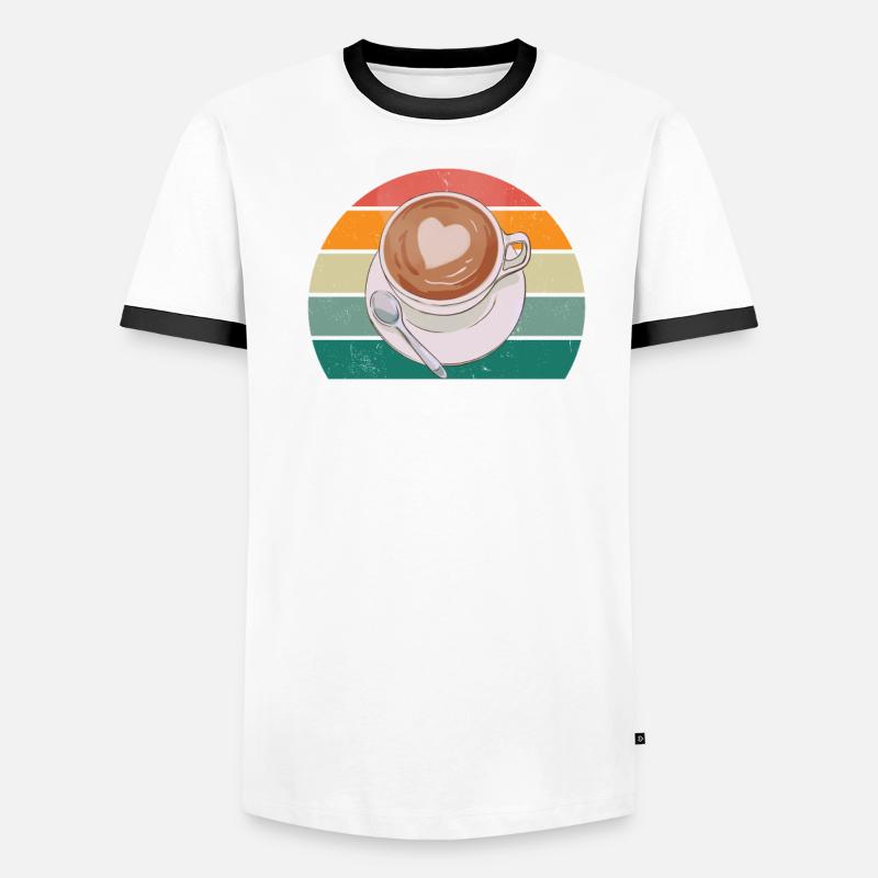 Boisson de machine à café Café café en grains de café T-shirt contrasté Homme
