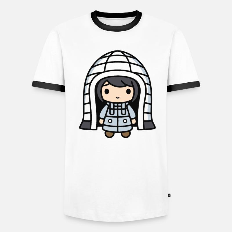 Eskimo Igloo Winter Comic Men's Ringer Shirt
