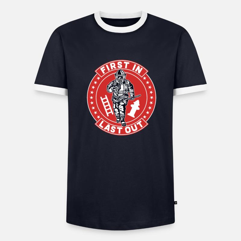 Cadeau de pompier pompier T-shirt contrasté Homme