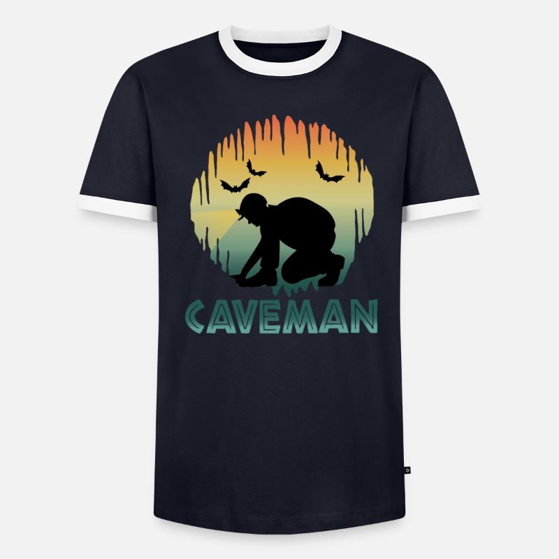 Caveman - Caving - Cave Explorer Speleology Men's Ringer Shirt