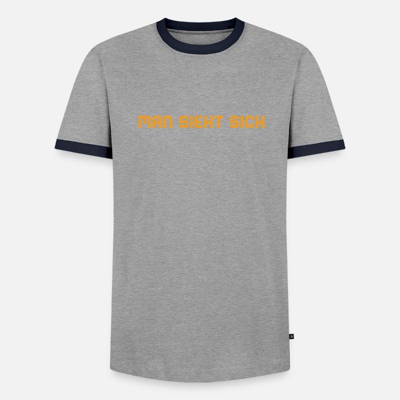 man sieht sich - Männer Kontrast-T-Shirt - Grau meliert/Schwarz