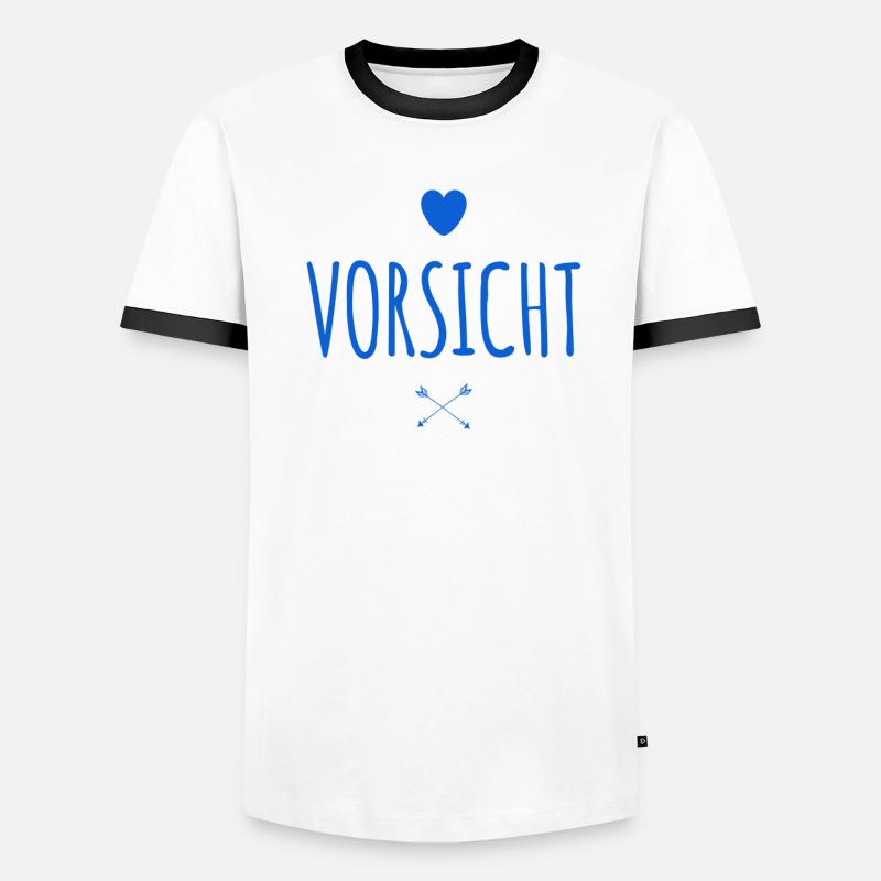 Warnung Männer Kontrast-T-Shirt