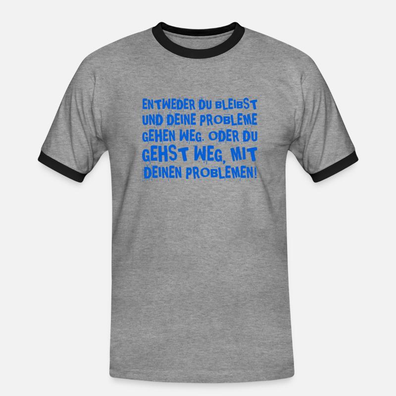 gehen oder bleiben? - Männer Kontrast-T-Shirt - Grau meliert/Schwarz