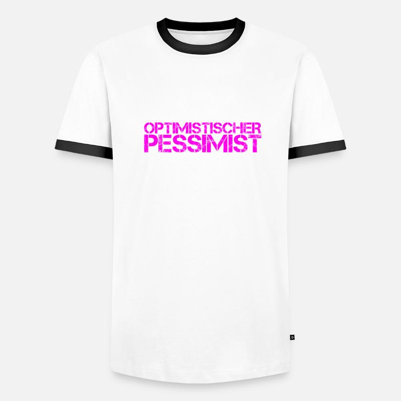 vor dir steht ein Pessimist Männer Kontrast-T-Shirt