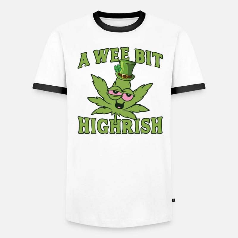A wee bit Highrish Cannabisleaf Men's Ringer Shirt
