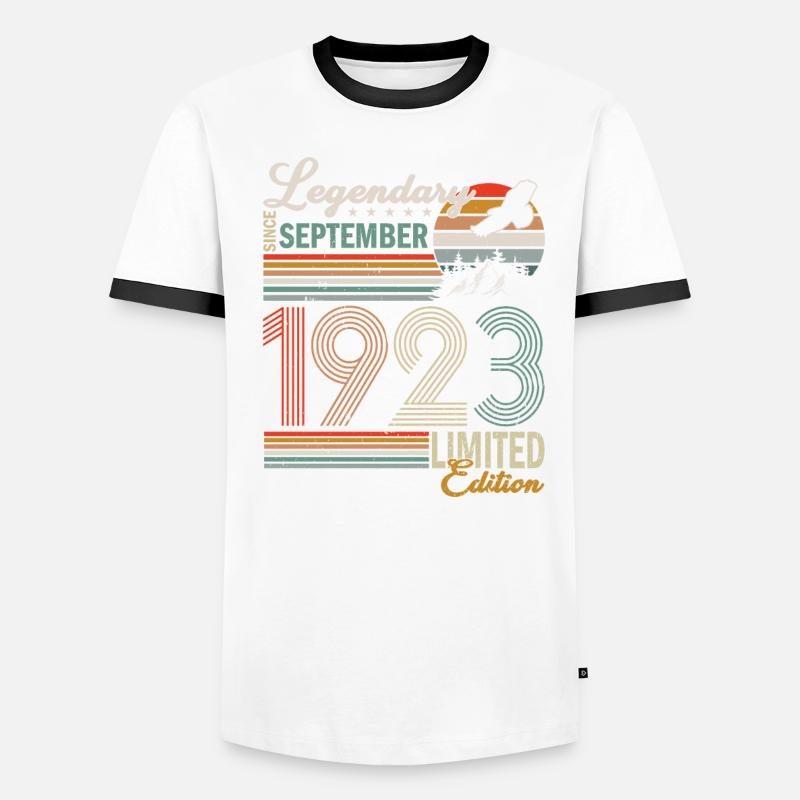 September 1923 Originelle Geburtstagsgeschenkidee Männer Kontrast-T-Shirt