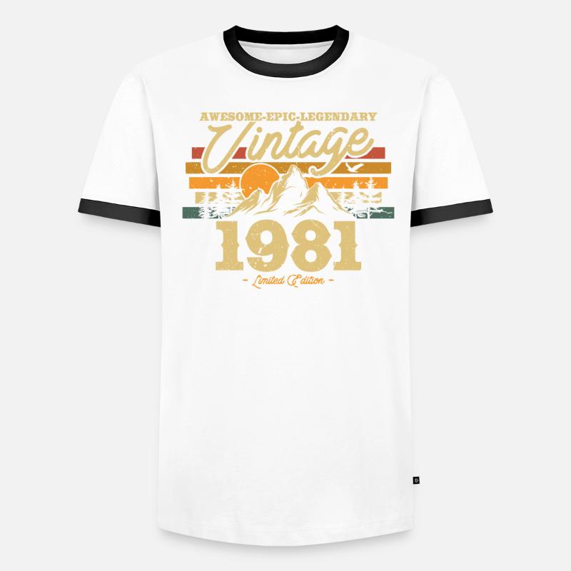 42e anniversaire élégant en 1981 T-shirt contrasté Homme