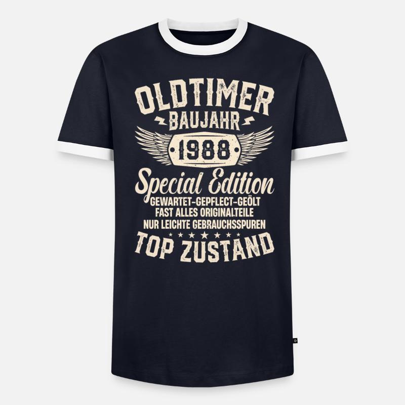 1988 Oldtimer Geschenk - Männer Kontrast-T-Shirt - undefined