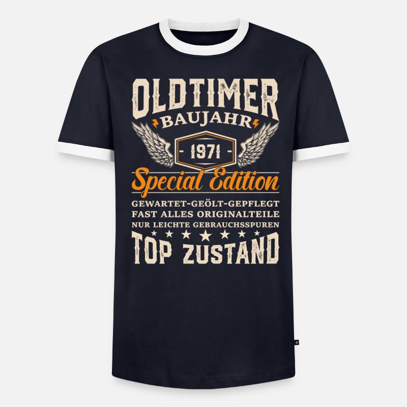 1971 Oldtimer Geschenk - Männer Kontrast-T-Shirt - undefined