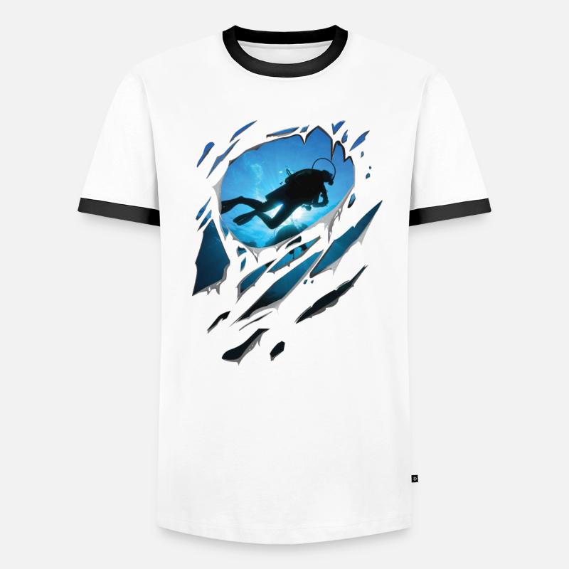 Zerrissen Tauchen Geschenk Risse Männer Kontrast-T-Shirt