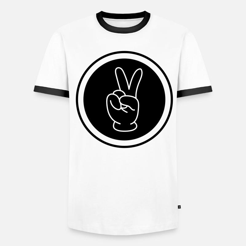 Peace Hand Comic Men's Ringer Shirt