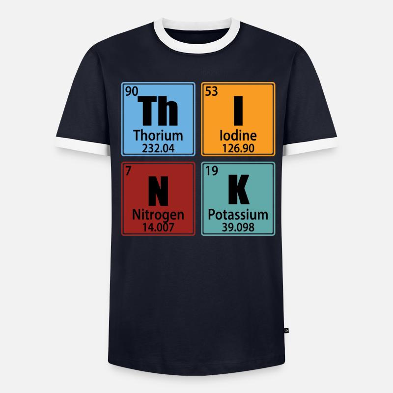 Think - Éléments du tableau périodique T-shirt contrasté Homme