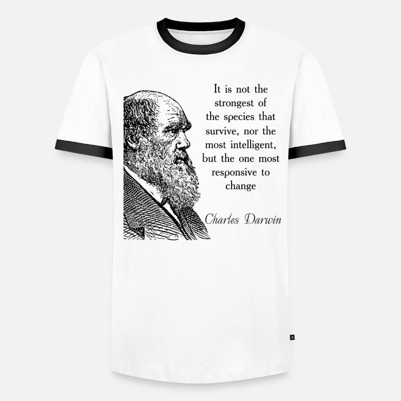 Citez Darwin Biologie Théorie de l’évolution T-shirt contrasté Homme