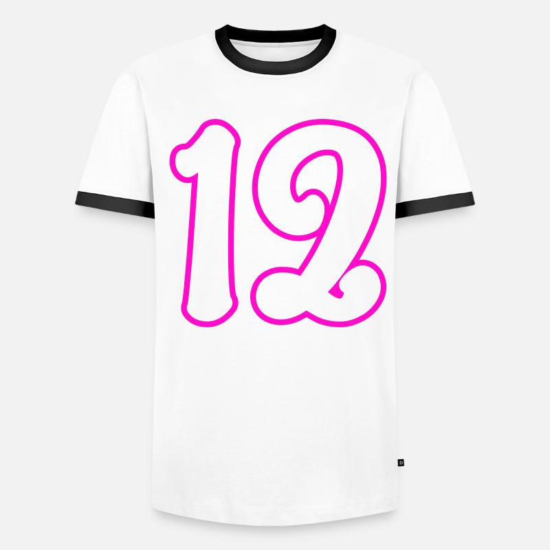 12 Numéro de numéro T-shirt contrasté Homme