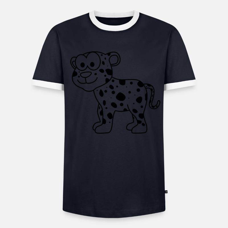 Léopard Comic Animal T-shirt contrasté Homme