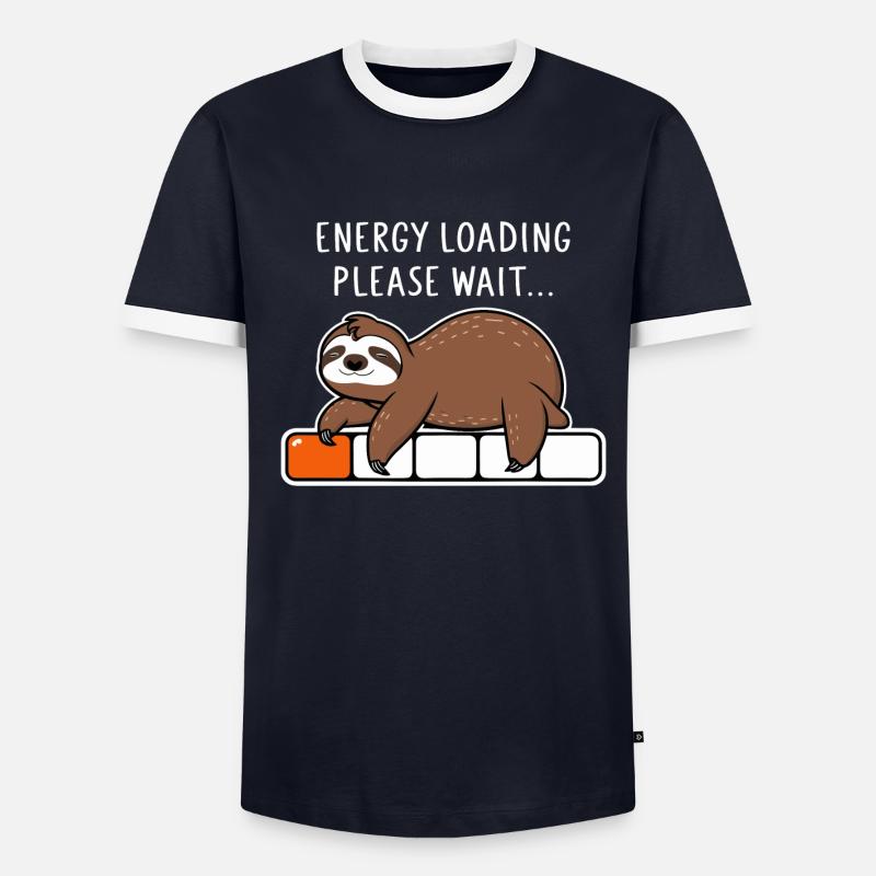 Faultier Energy Loading Please Wait - Männer Kontrast-T-Shirt - undefined