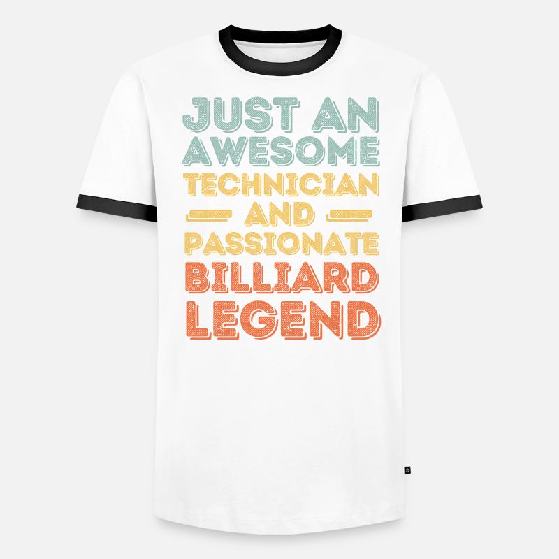 Techniker Billard retro Männer Kontrast-T-Shirt
