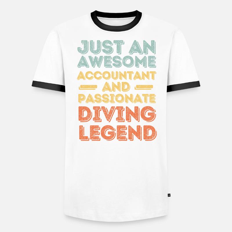 Comptable Plongée rétro T-shirt contrasté Homme