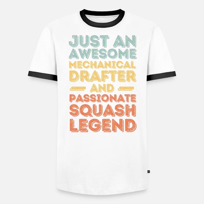 Dessinateur technique Squash rétro T-shirt contrasté Homme