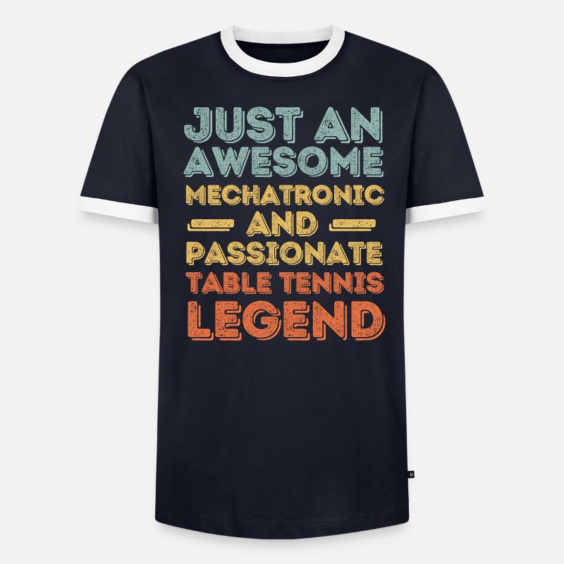 Mécatronique Technicien Tennis de Table rétro T-shirt contrasté Homme