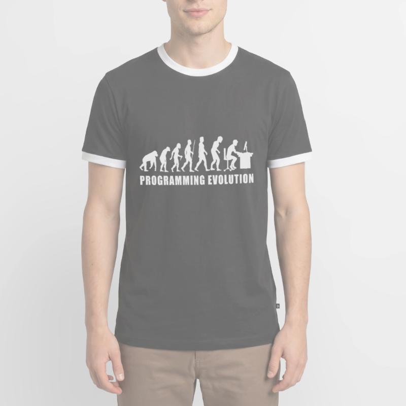 évolution de la programmation bogues de codage de code informatique T-shirt contrasté Homme