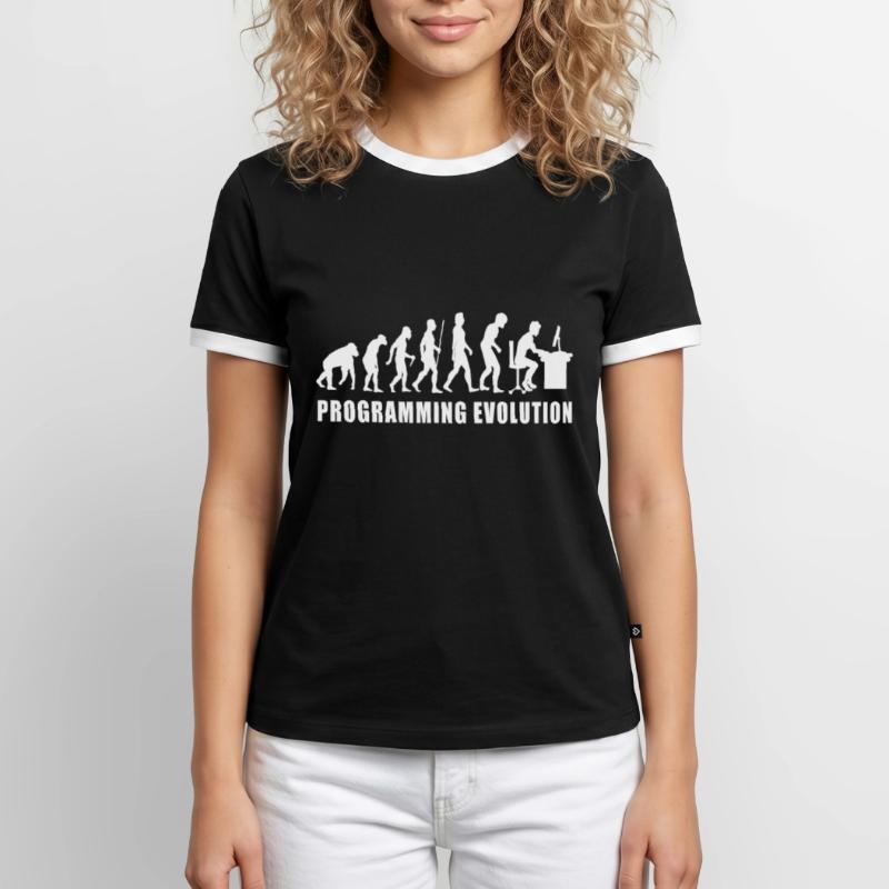 évolution de la programmation bogues de codage de code informatique T-shirt contrasté Homme