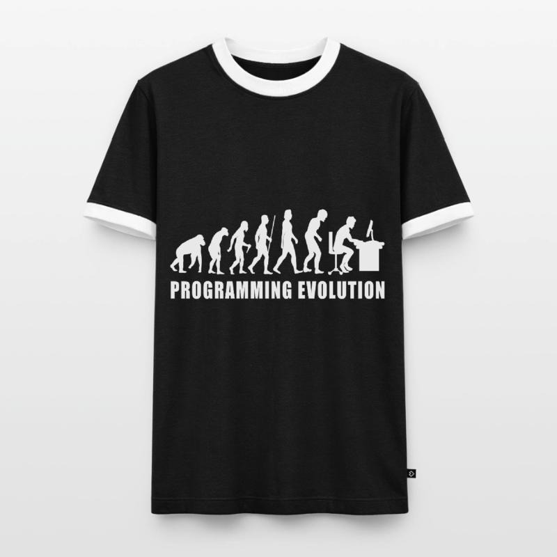 programming evolution computer code coden bugs Männer Kontrast-T-Shirt