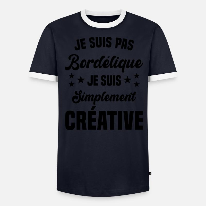 Je suis pas bordélique je suis simplement créative T-shirt contrasté Homme