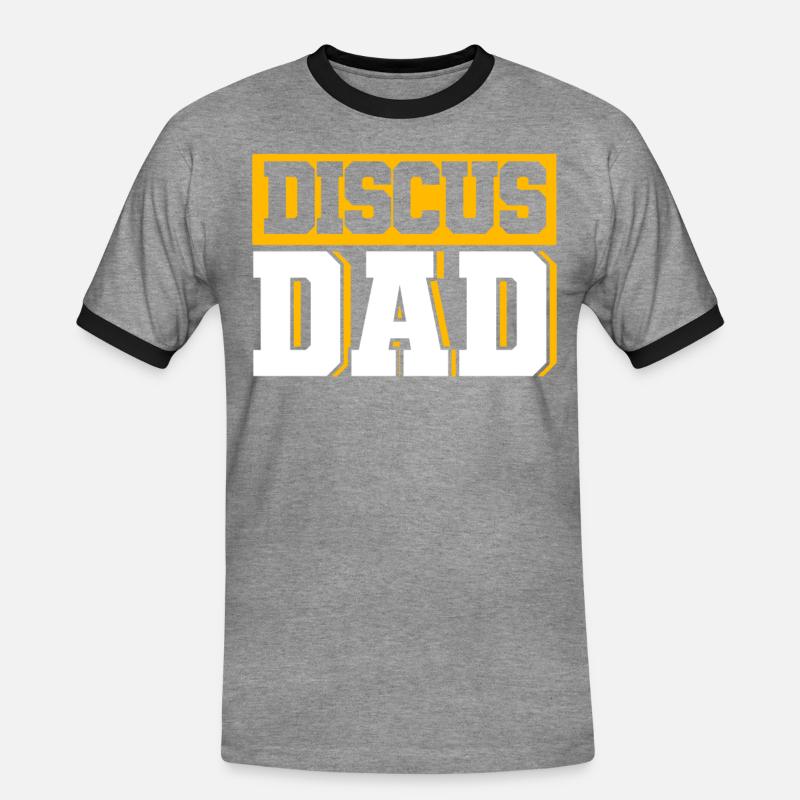 Diskuswerfen Diskuswerfer Geschenk - Männer Kontrast-T-Shirt - Grau meliert/Schwarz