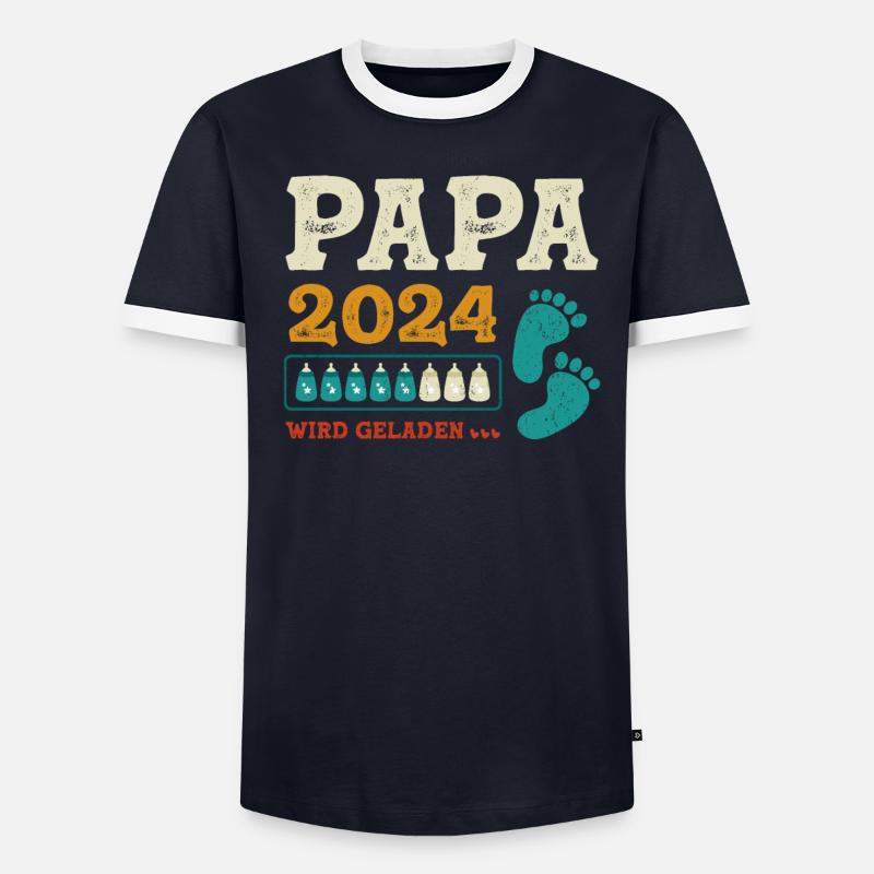Vater 2024 Werdender Papa Loading 2024 Männer Kontrast-T-Shirt