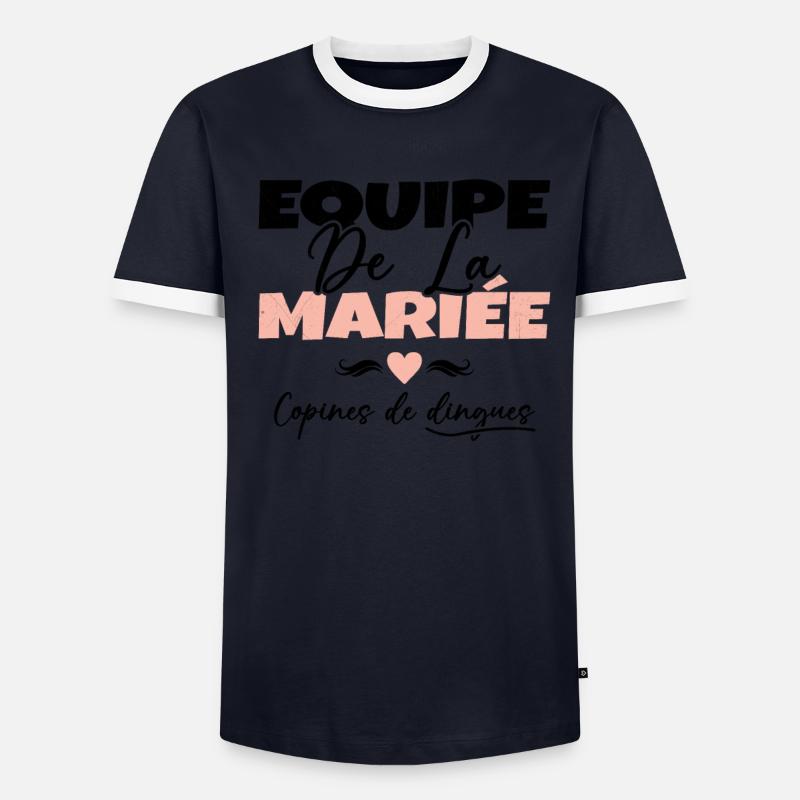 Equipe de la mariée copines de dingues T-shirt contrasté Homme