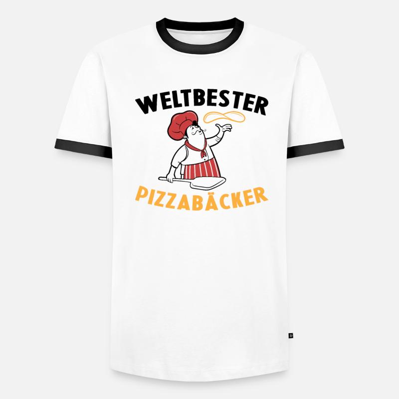 Weltbester Pizzabäcker Pizza Geschenkidee Kochen Männer Kontrast-T-Shirt