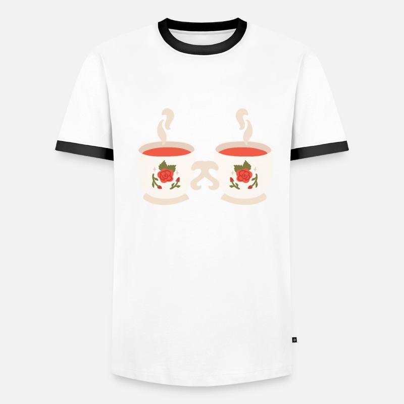Tea Lover Tea Drinker Quotes Powered By Tea Men's Ringer Shirt