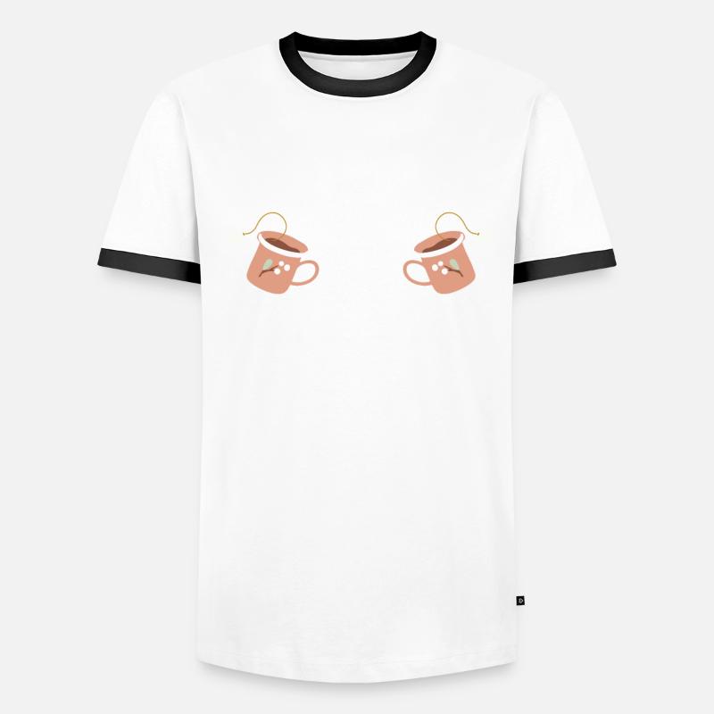 Tea Lover Tea Drinker Quotes Powered By Tea Men's Ringer Shirt