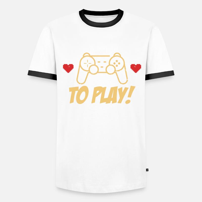 Controller Spielkonsole Start Männer Kontrast-T-Shirt