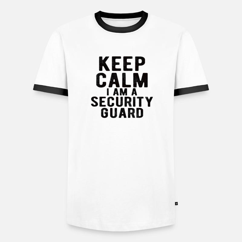 Security Guard: keep calm I am a security guard Men's Ringer Shirt