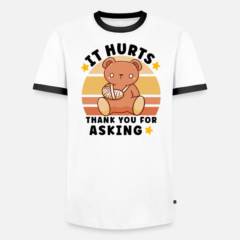 Broken Hand Broken Arm Broken Bones Funny Broken Men's Ringer Shirt