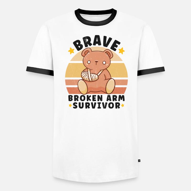 Broken Hand Broken Arm Broken Bones Funny Broken Men's Ringer Shirt